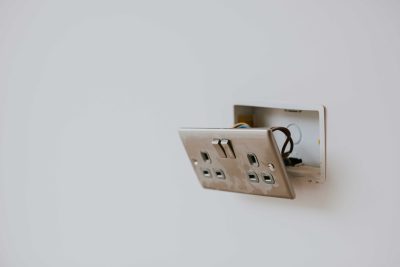 broken power outlet on the wall