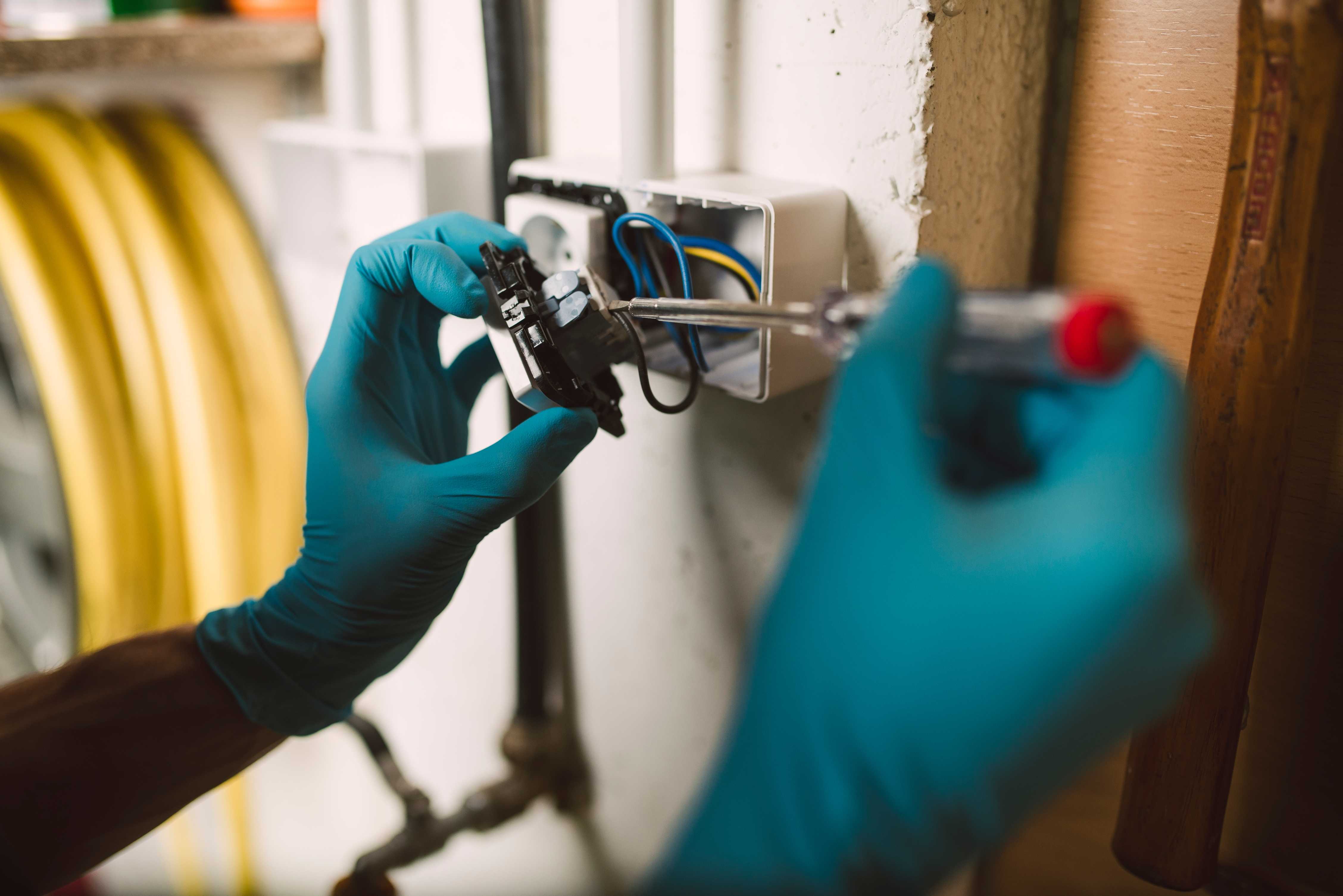 man working on an electrical installation